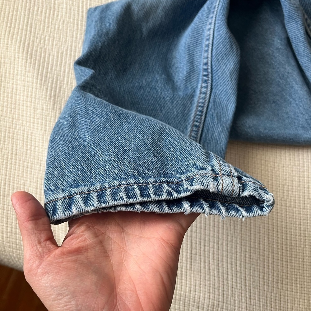 Vintage 90s Gap Reverse Tapered Jeans Womens 14 Ankle Blue Denim Made USA - Picture 9 of 16